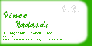 vince nadasdi business card